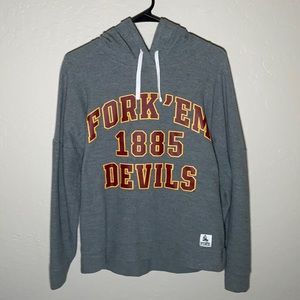 Victoria's Secret PINK Women's Gray "Fork Em 1885 Devils" Hoodie Size XS